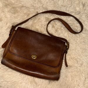 Coach Vintage Rambler Brown Leather Made in New York City 70's Bag 520-8707